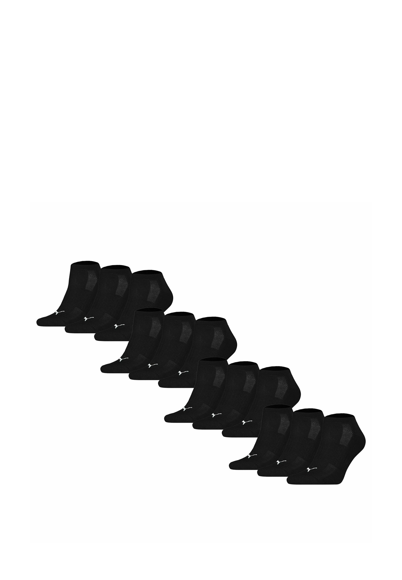 Puma UNISEX 12ER PACK - CUSHIONED SNEAKER LOGO EINFARBIG - Socken - schwarz