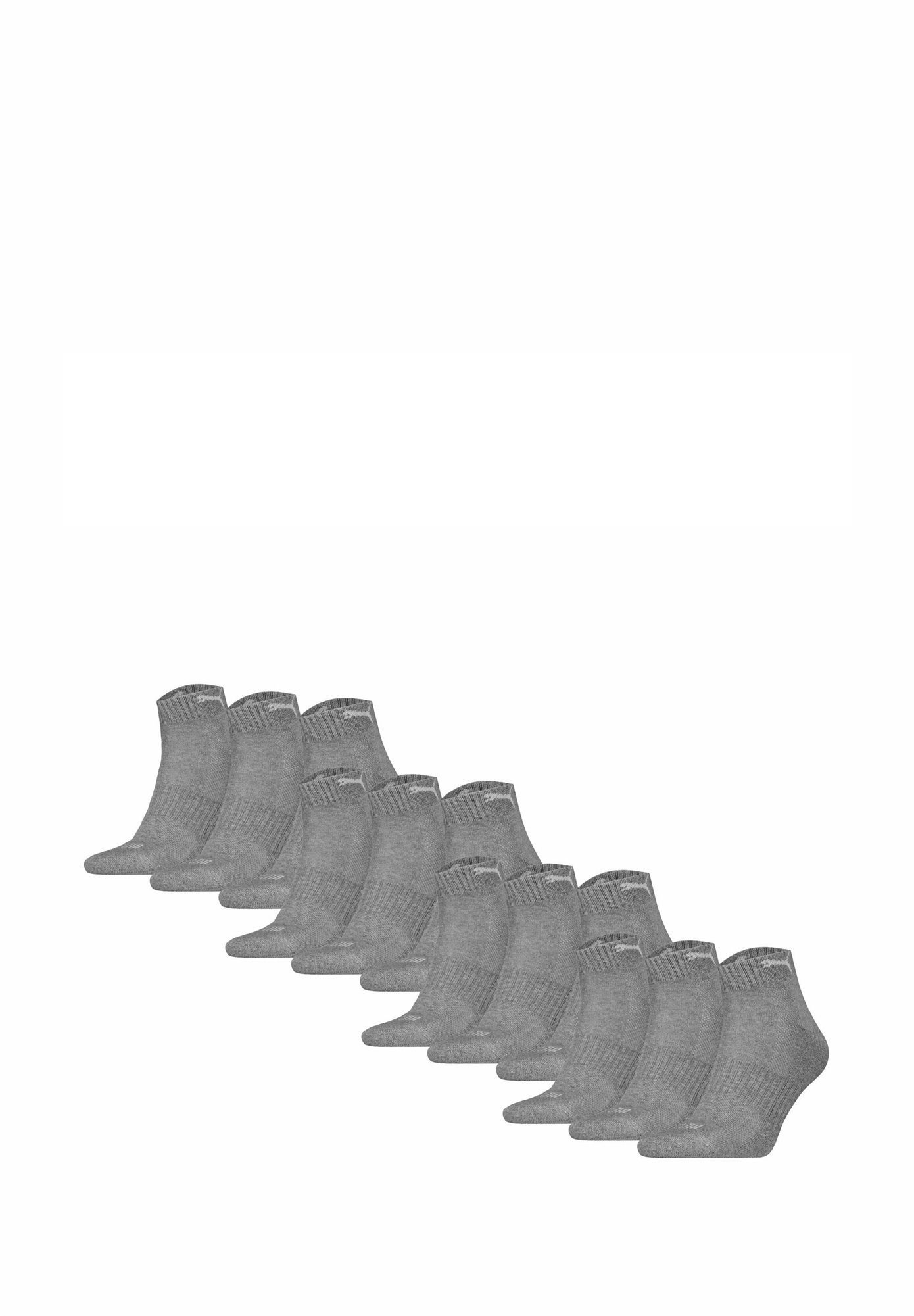 Puma UNISEX QUARTER 12ER PACK - CUSHIONED LOGO - Socken - grau Puma UNISEX QUARTER 12ER PACK - CUSHIONED LOGO - Socken - grau