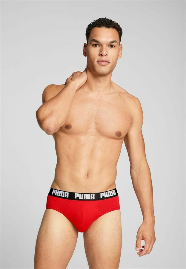 Puma LOGO BÜNDCHEN 4ER PACK - Slip - weiß/schwarz/rot/weiß