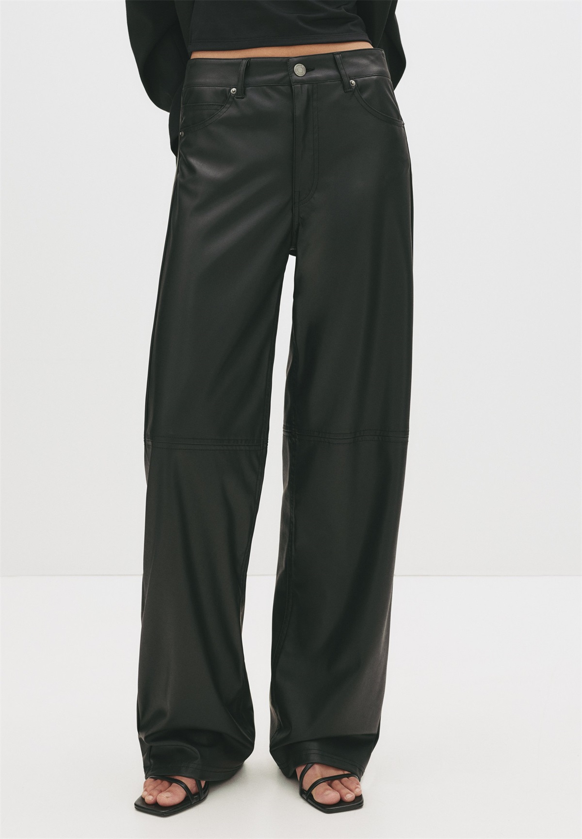 PULL&BEAR STRAIGHT - Stoffhose - black/schwarz