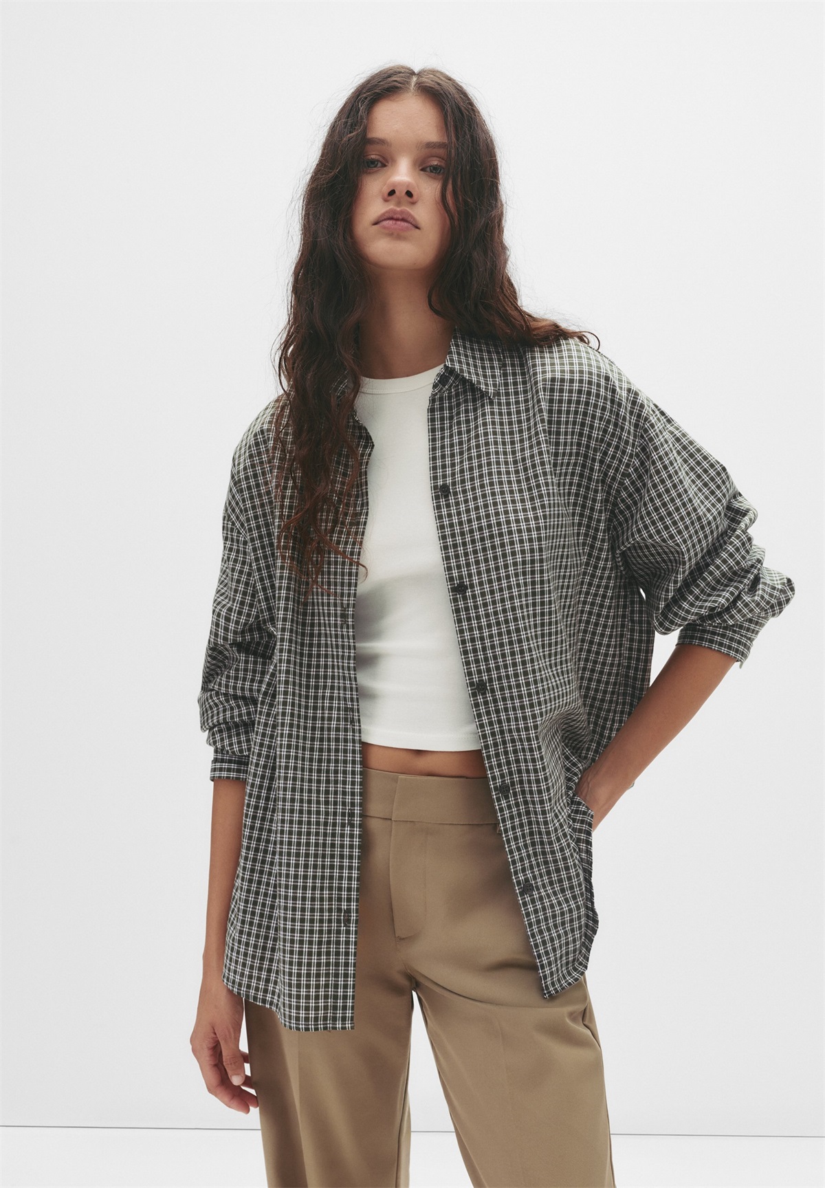 PULL&BEAR Hemdbluse - dark green/dunkelgrün