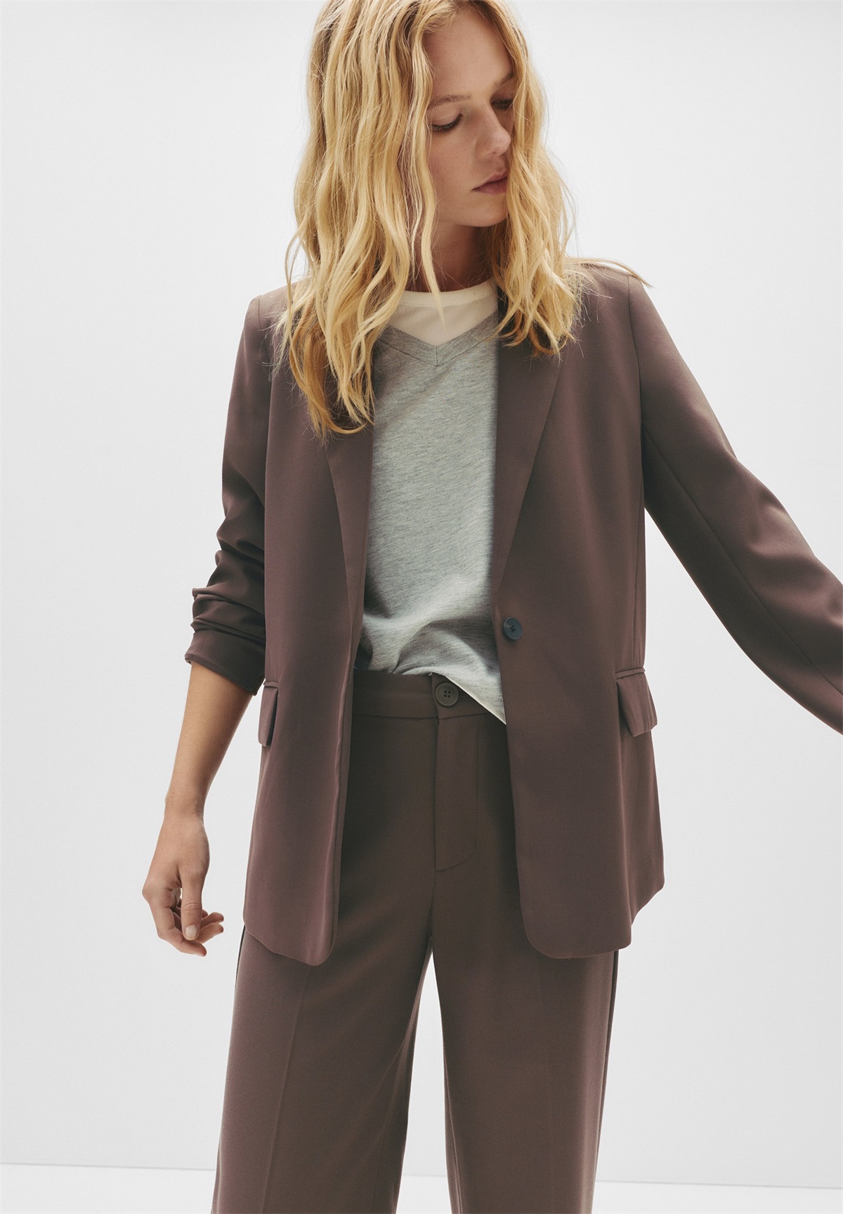 PULL&BEAR BASIC - Blazer - brown/braun