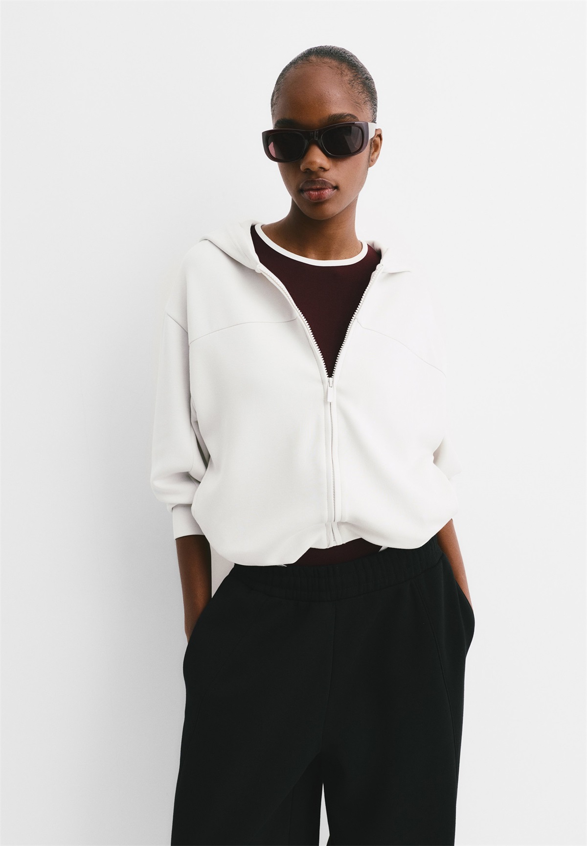 PULL&BEAR BALLOON - Sweatjacke - beige