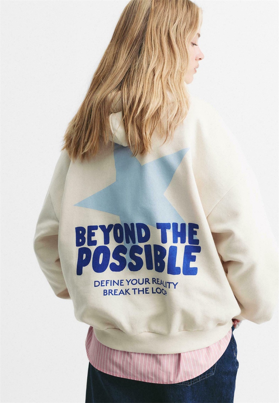 PULL&BEAR STAR - Kapuzenpullover - beige