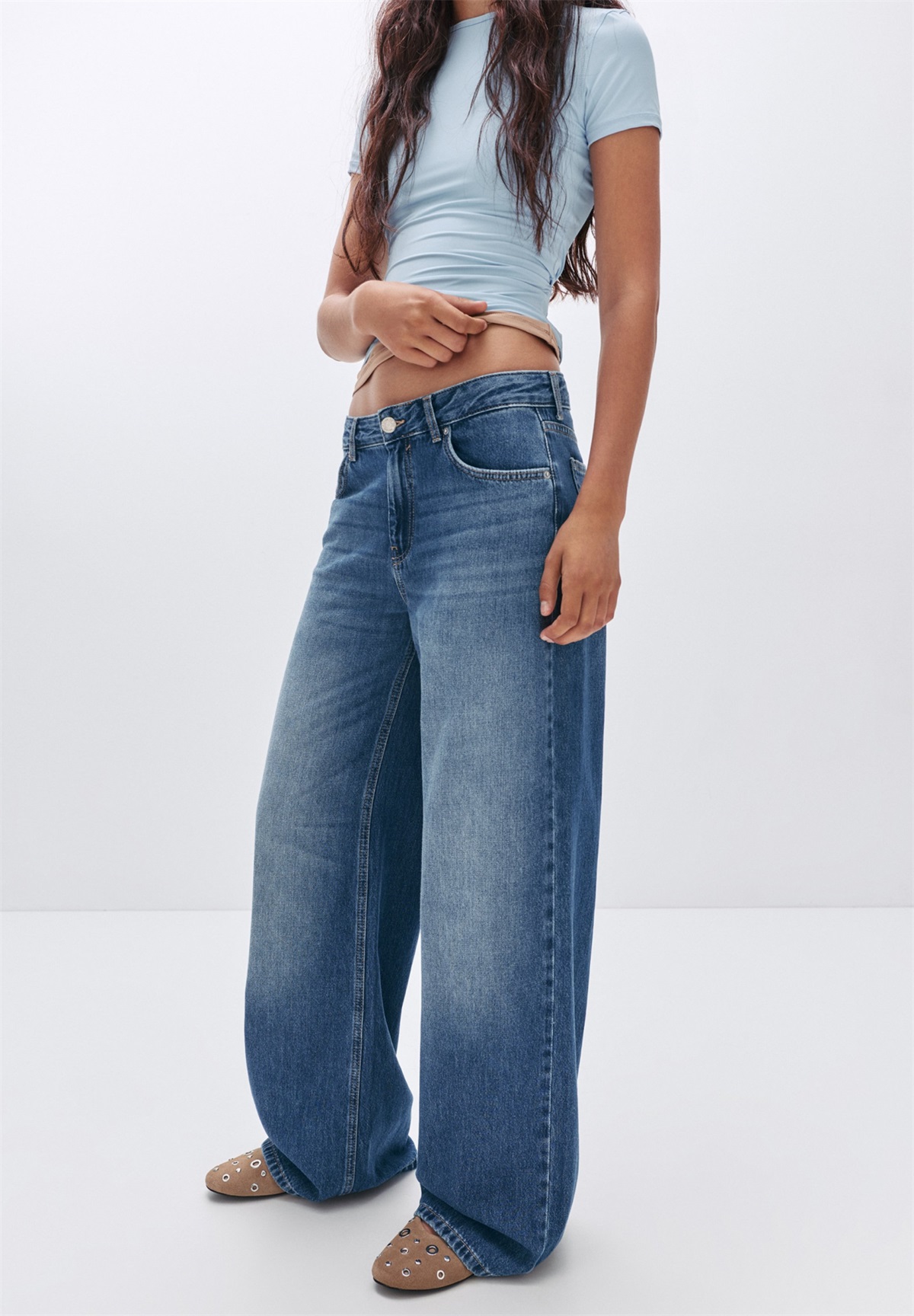 PULL&BEAR LOOSE OVERSIZE - Jeans Relaxed Fit - dark blue denim/dark-blue denim