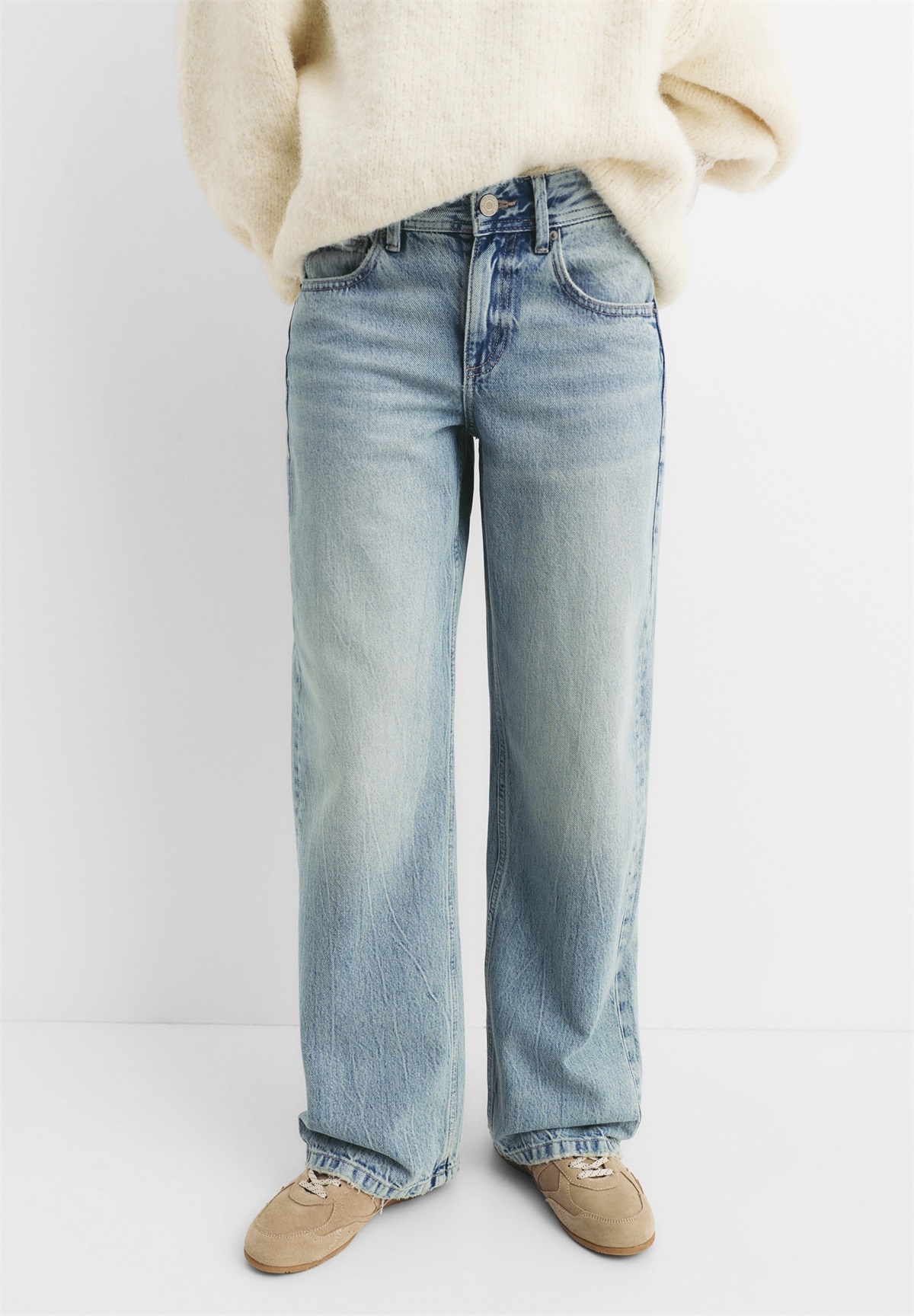 PULL&BEAR LOW WAIST - Jeans Straight Leg - light blue/hellblau