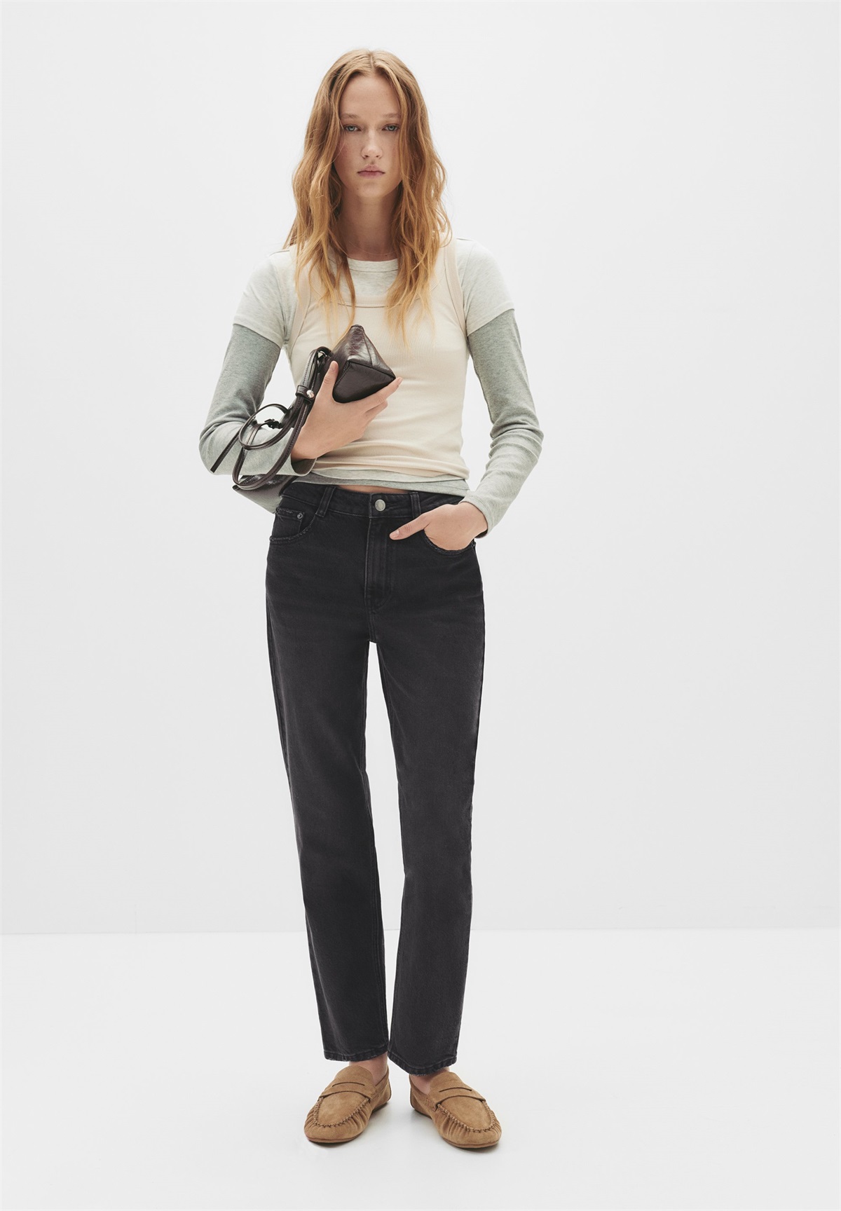 PULL&BEAR COMFORT - Jeans Straight Leg - black/schwarz