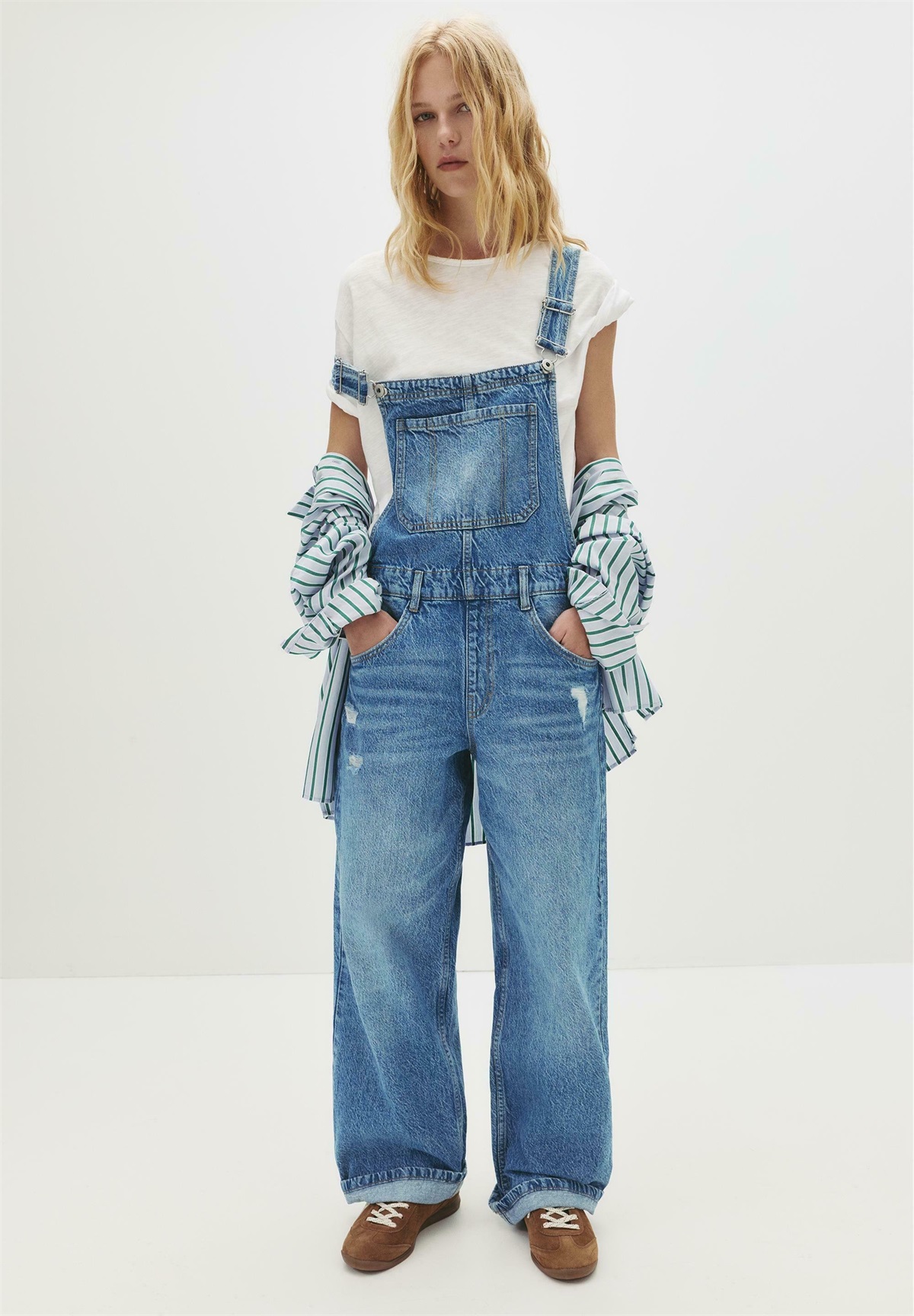 PULL&BEAR Latzhose - blue denim