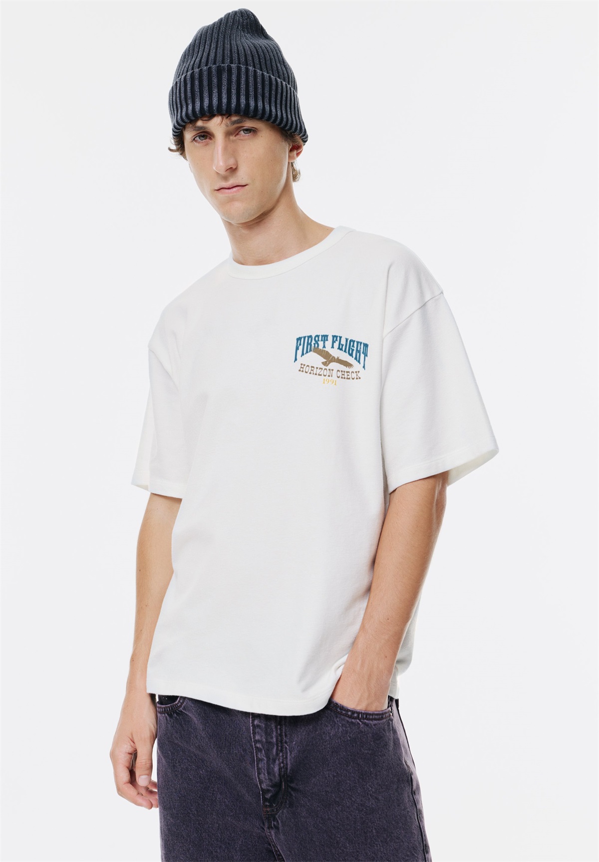 PULL&BEAR T-Shirt print - white/weiß