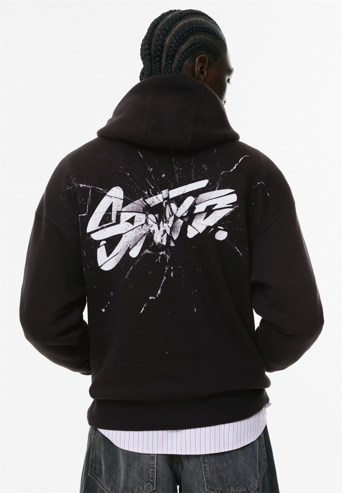 PULL&BEAR Kapuzenpullover - black/schwarz