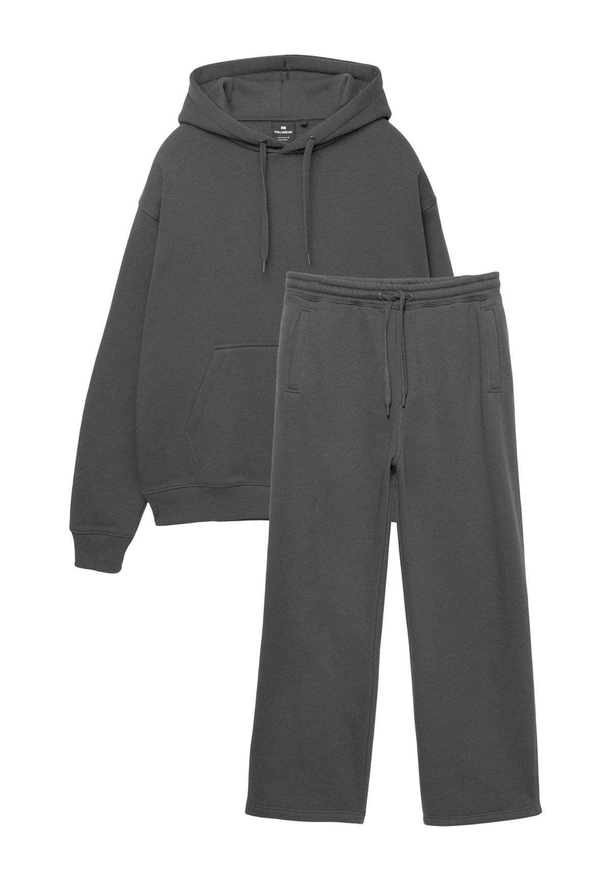PULL&BEAR HOODED - SET - Trainingsanzug - dark grey/dunkelgrau