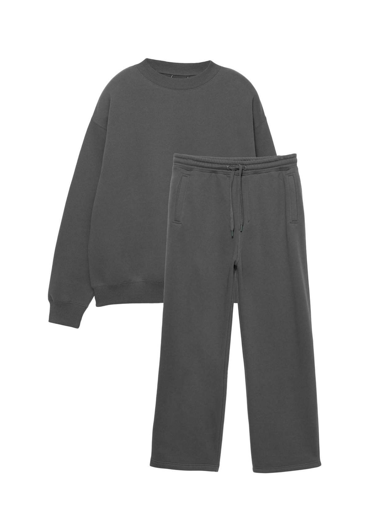 PULL&BEAR SET - Trainingsanzug - dark grey/dunkelgrau