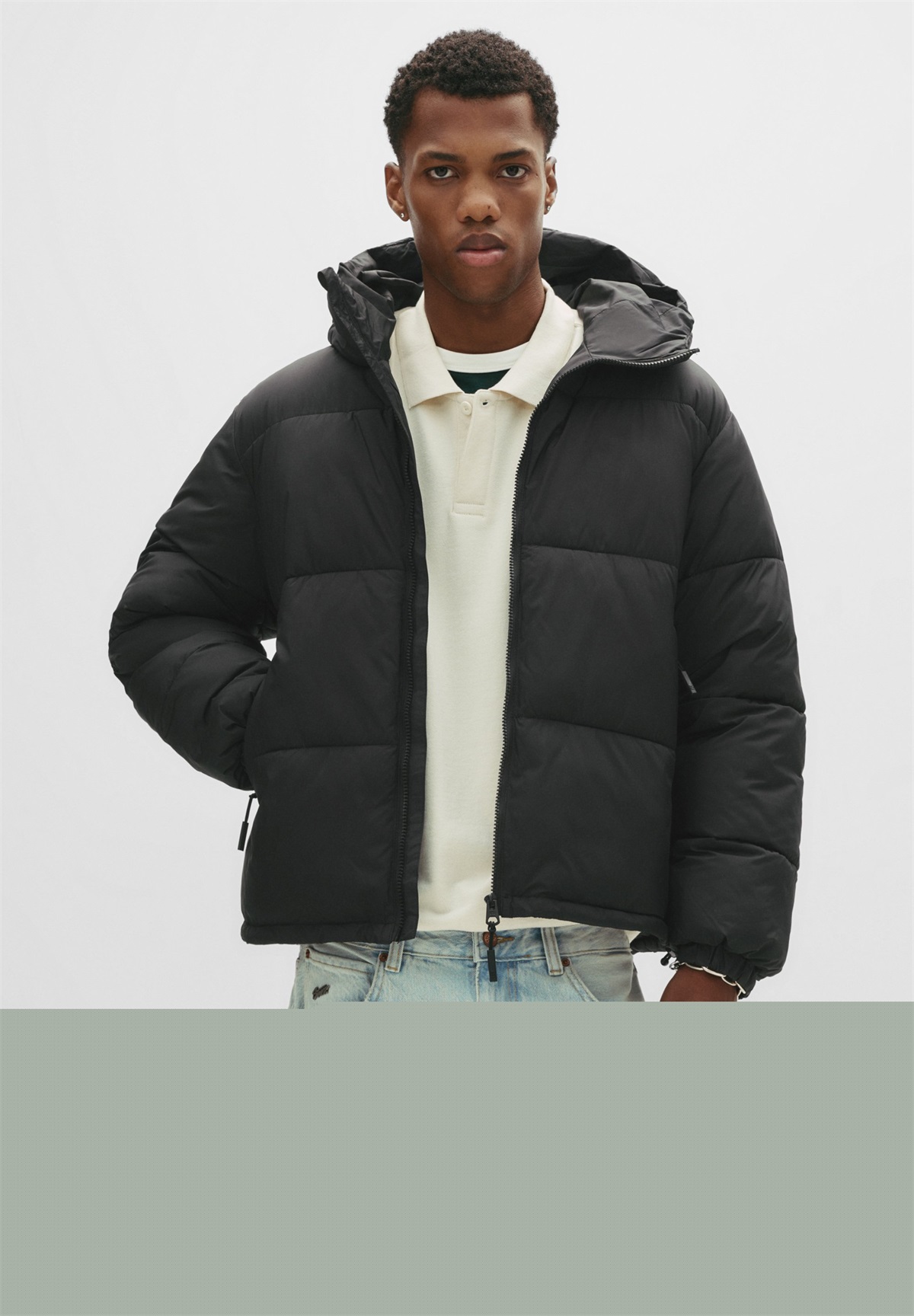 PULL&BEAR Winterjacke - black/schwarz