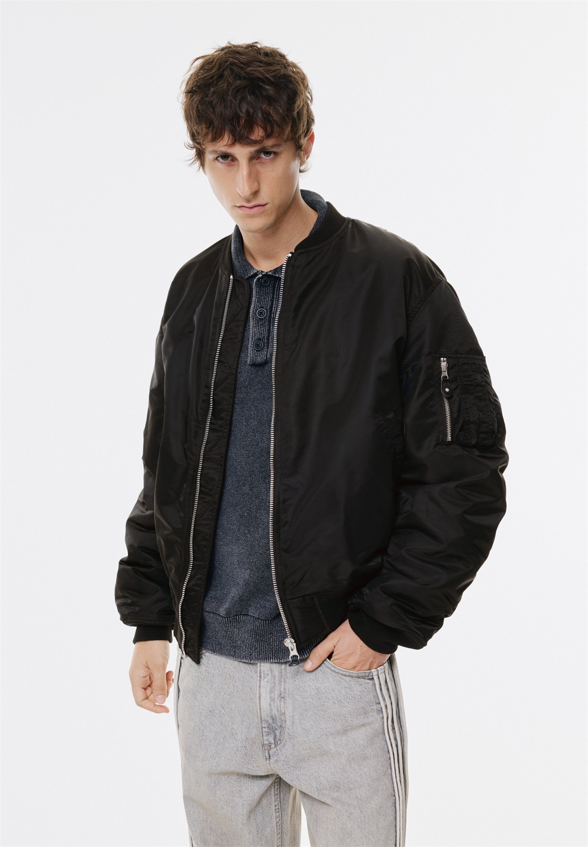 PULL&BEAR STWD - Bomberjacke - black/schwarz