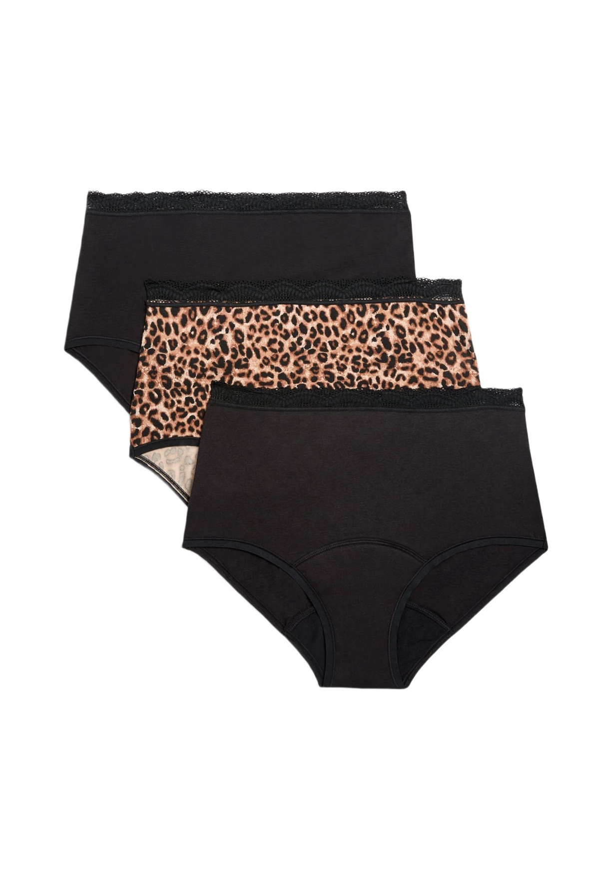 Marks & Spencer 3 PACK FULL HEAVY - Menstruationsunterwäsche - black mix/schwarz