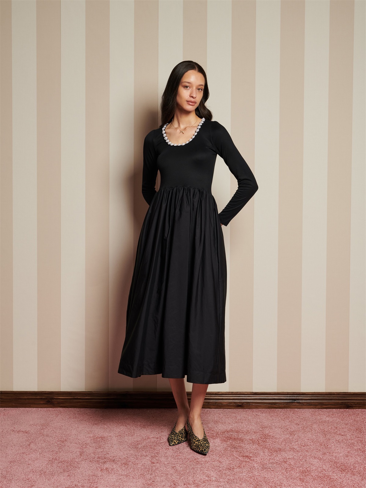 Sister Jane FOREVER FRAMED MIDI DRESS - Jerseykleid - black/schwarz