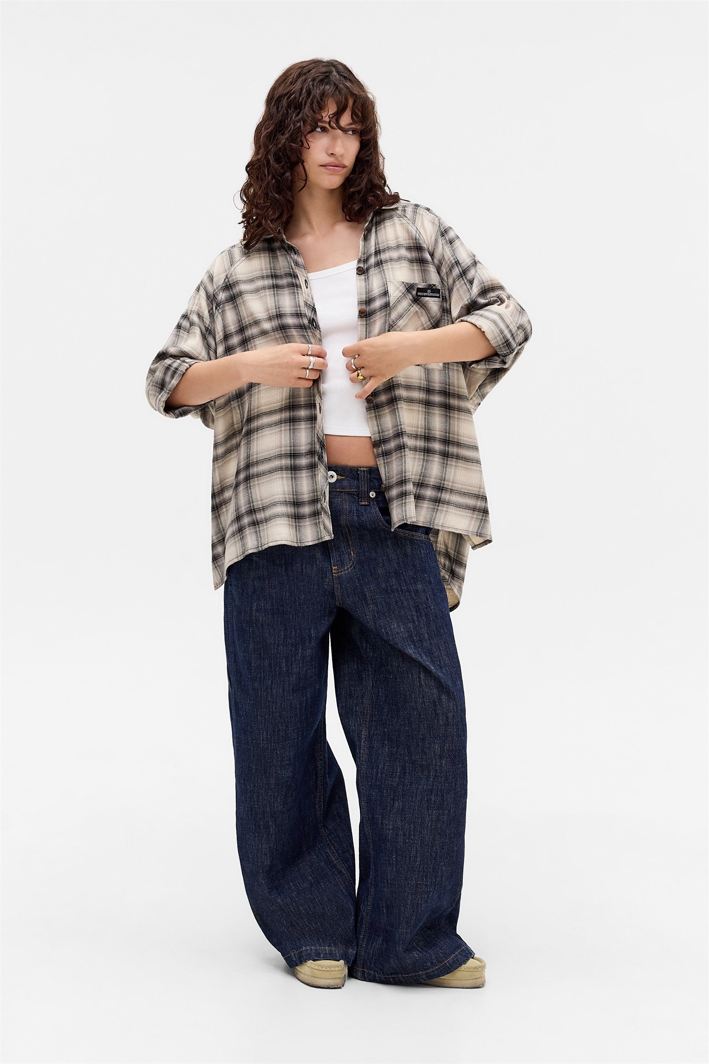 BDG Urban Outfitters BRENDAN - Hemdbluse - green/hellblau