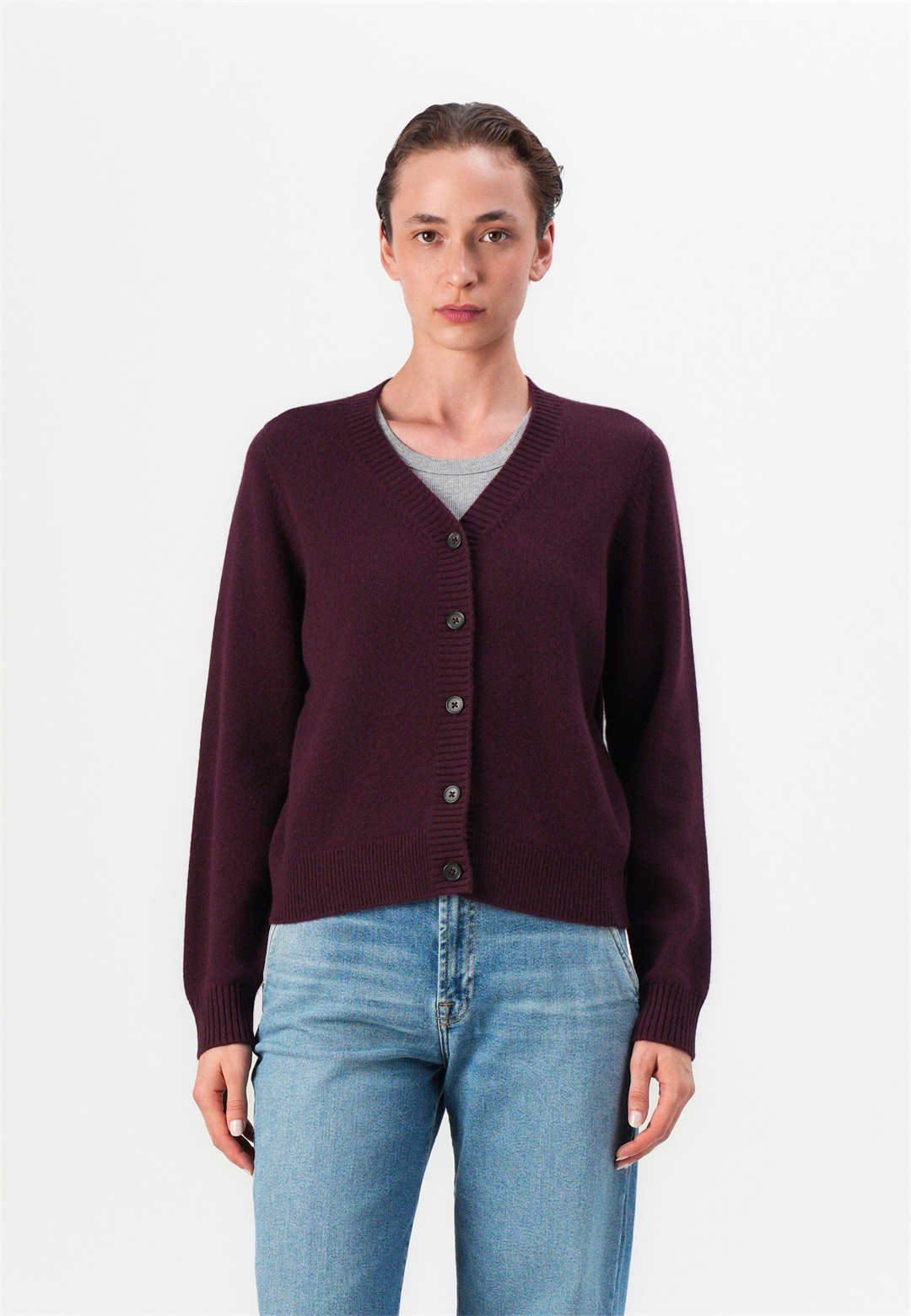 Repeat Strickjacke - merlot/dunkelrot
