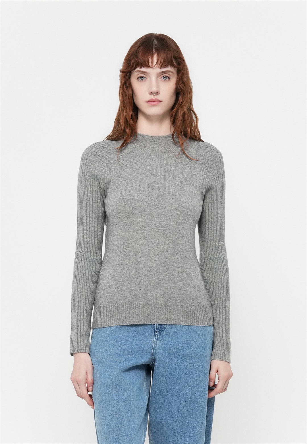 Repeat SWEATER - Strickpullover - grey/hellgrau