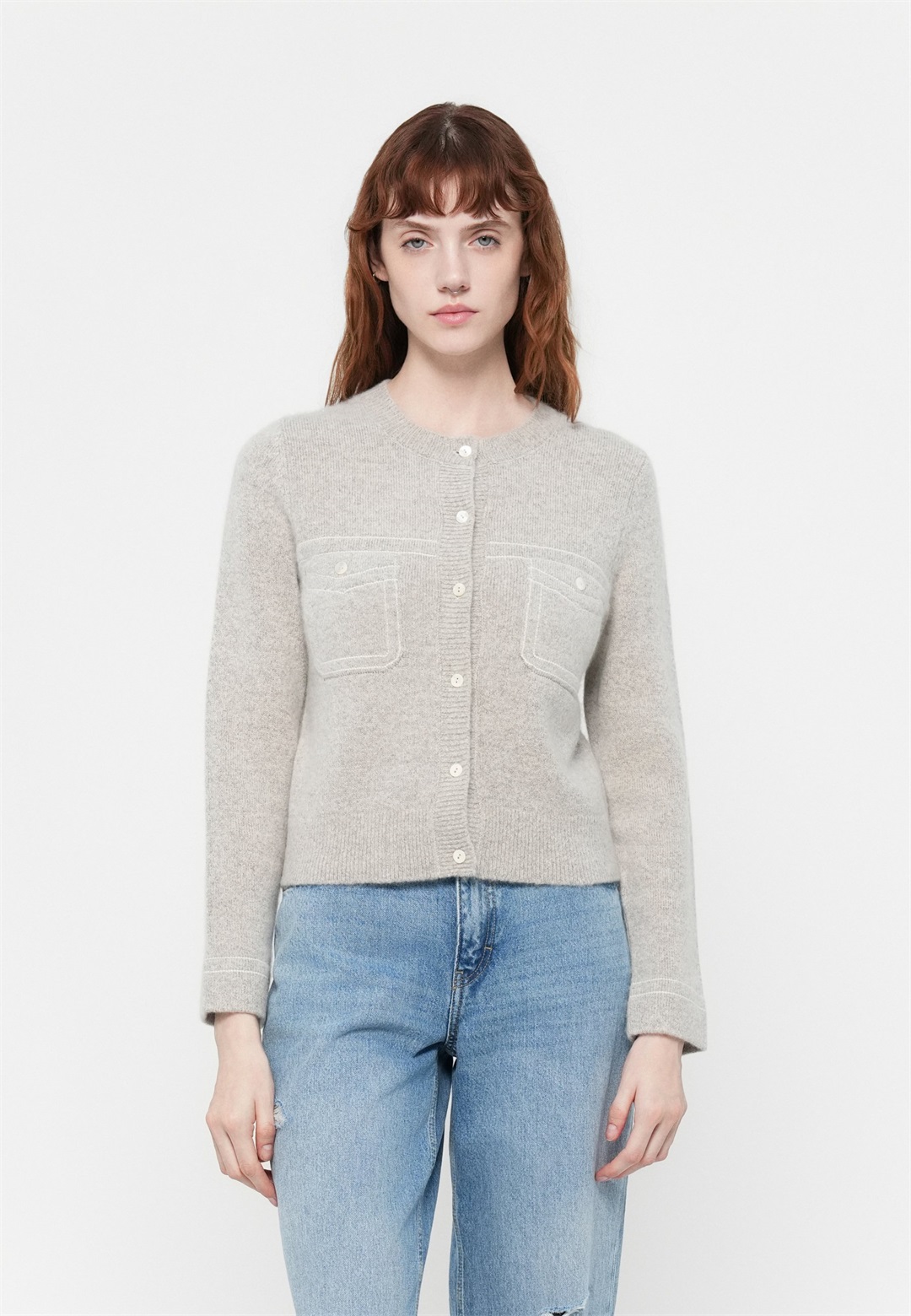 Repeat CARDIGAN - Strickjacke - hazel/hellbraun