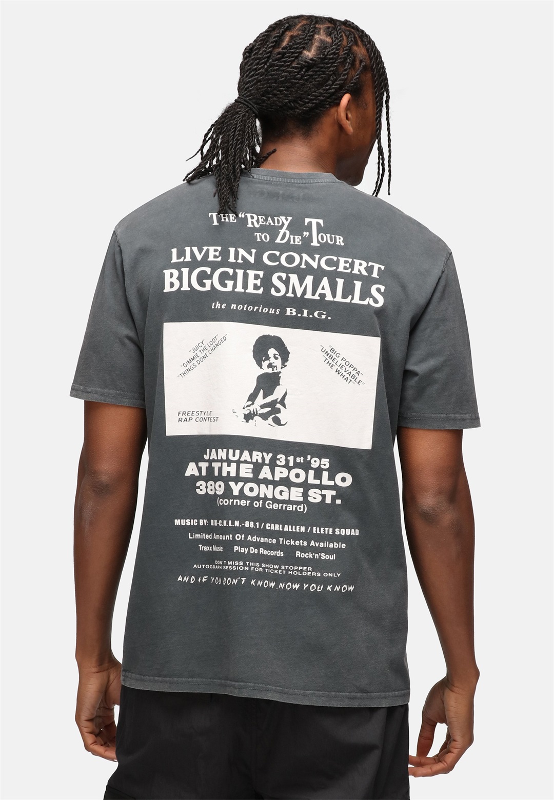Re:Covered BIGGIE SMALLS CONCERT ADVERTISE WASHED - T-Shirt print - black/schwarz
