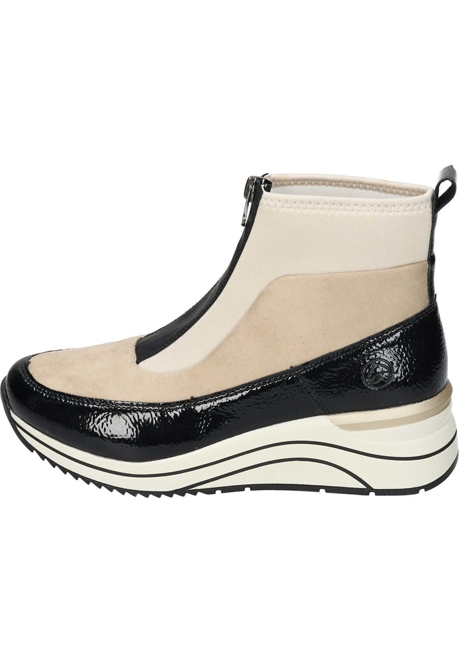 Remonte Keilstiefelette - black jute perlcreme/beige