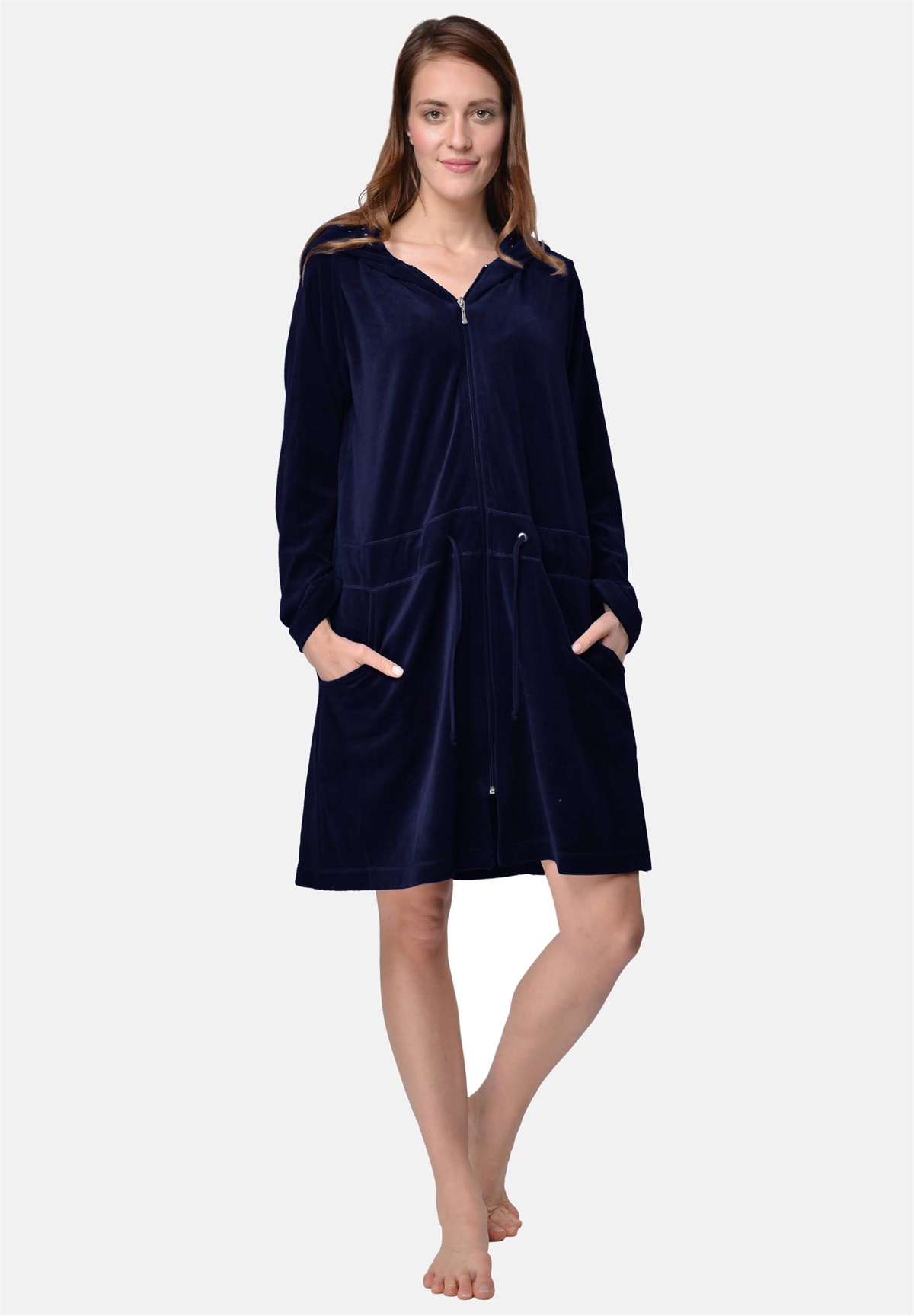 RAIKOU Bademantel - nachtblau/dunkelblau