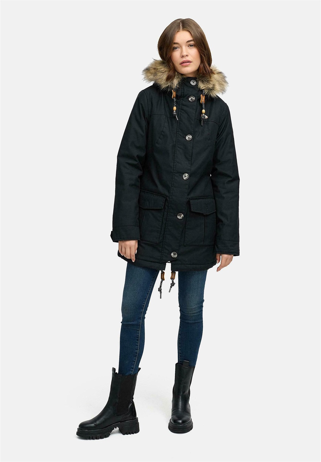 Ragwear JANE - Wintermantel - black/schwarz