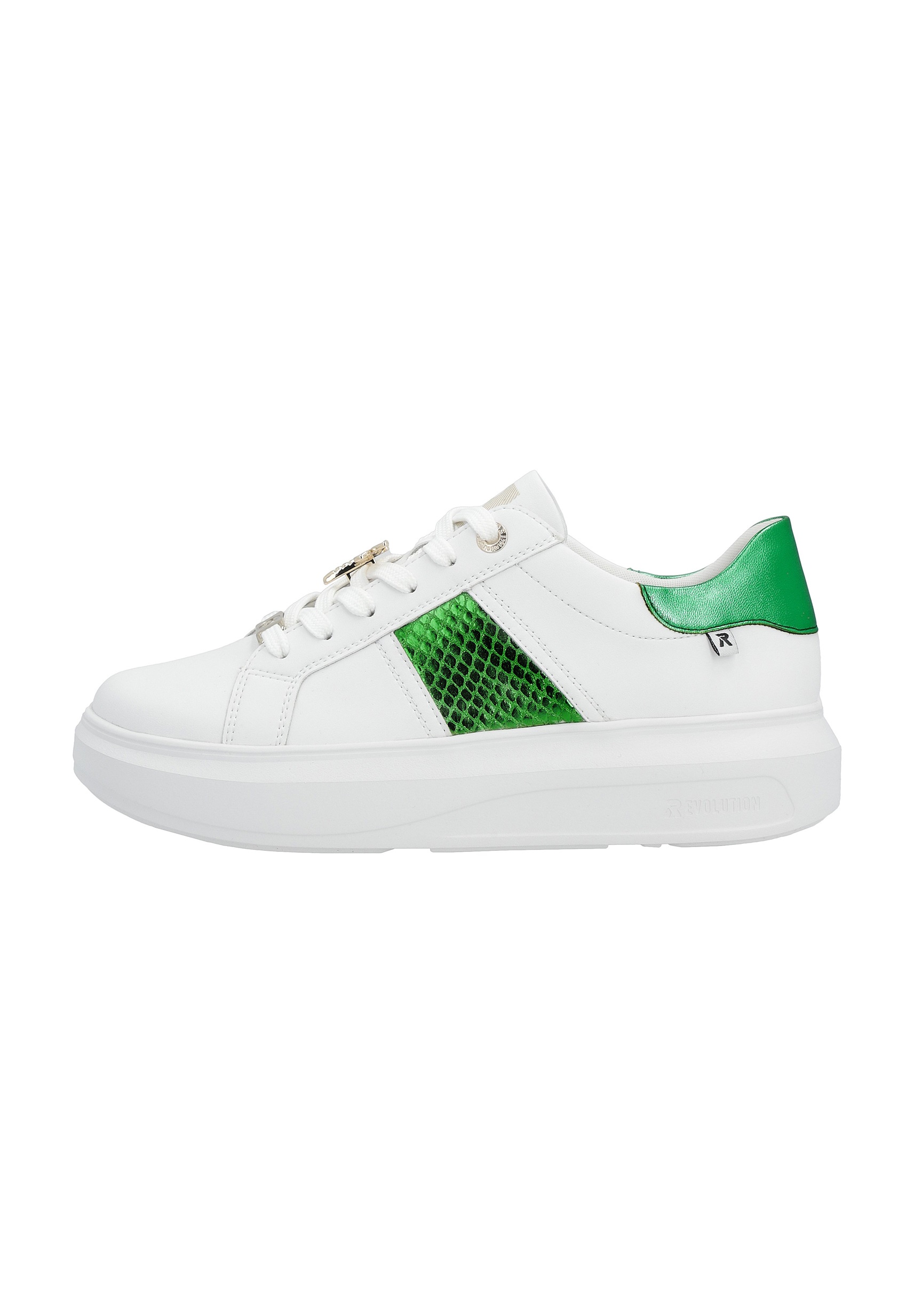 Rieker Sport LOW - Sneaker low - crystal white metallic green/weiß