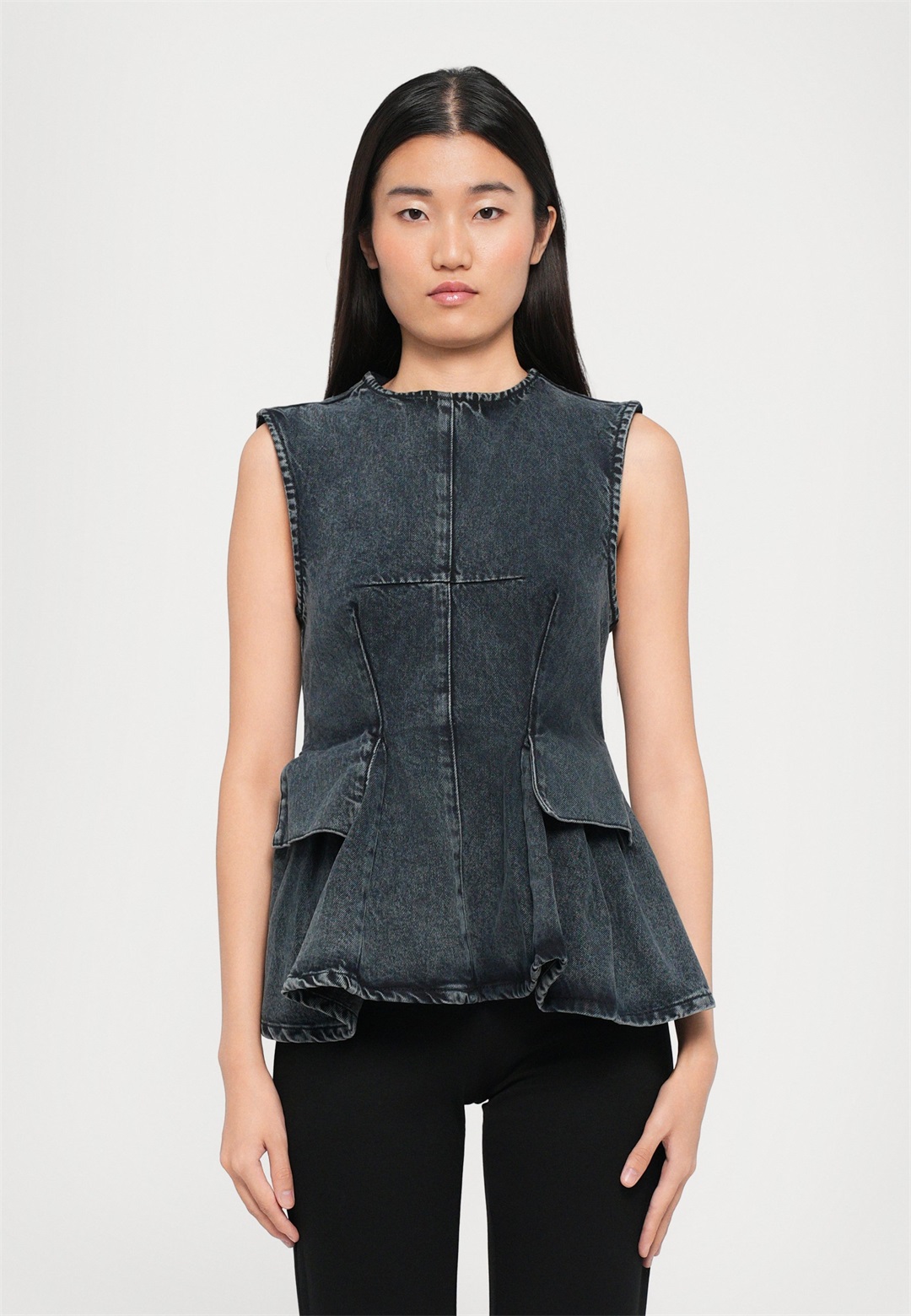 REMAIN PEPLUM - Top - black/schwarz