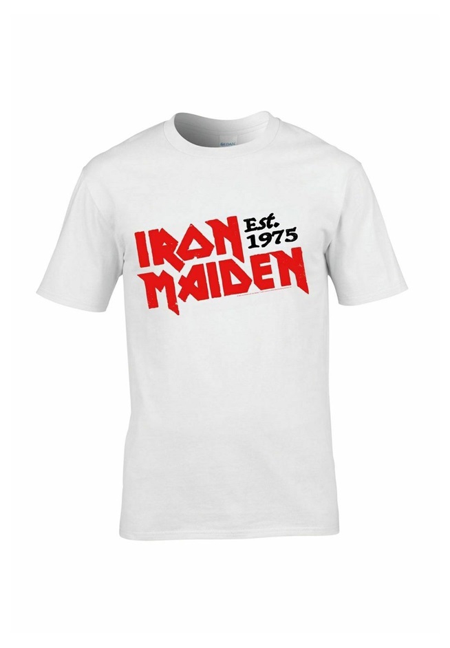 rockshirts IRON MAIDEN SLANTED ESTABLISHED LOGO - T-Shirt print - white/weiß