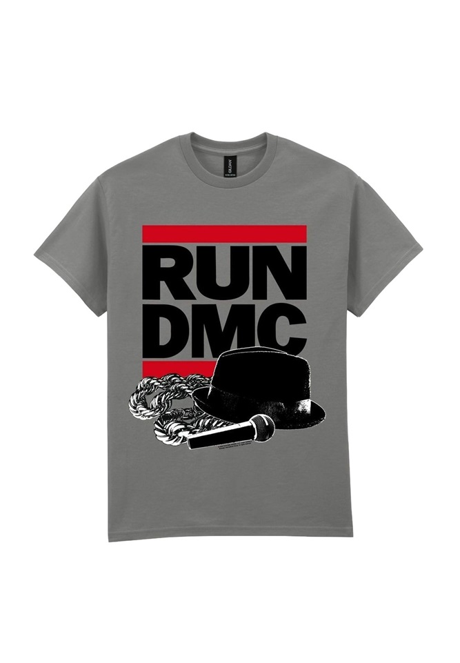 rockshirts RUN DMC HAT AND CHAIN - T-Shirt print - grey/grau