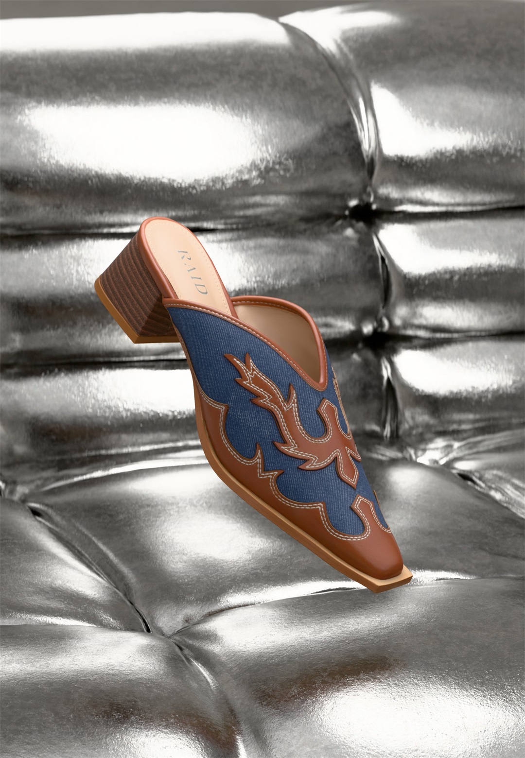 RAID SCENTRA - Pantolette flach - tan/blue/tan