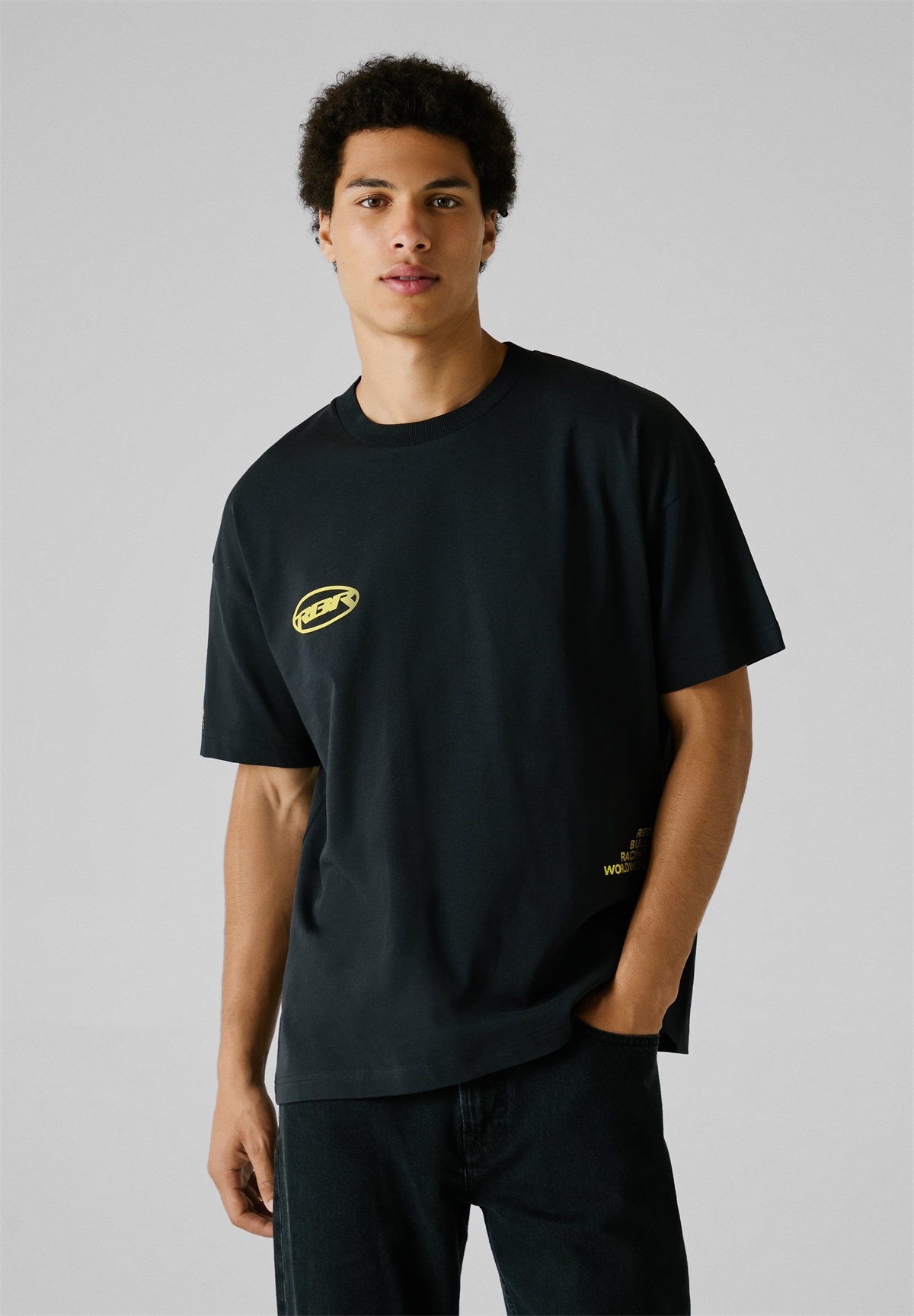 Red Bull Racing x Pepe Jeans TYPOGRAPHIC TEE - T-Shirt print - black/schwarz