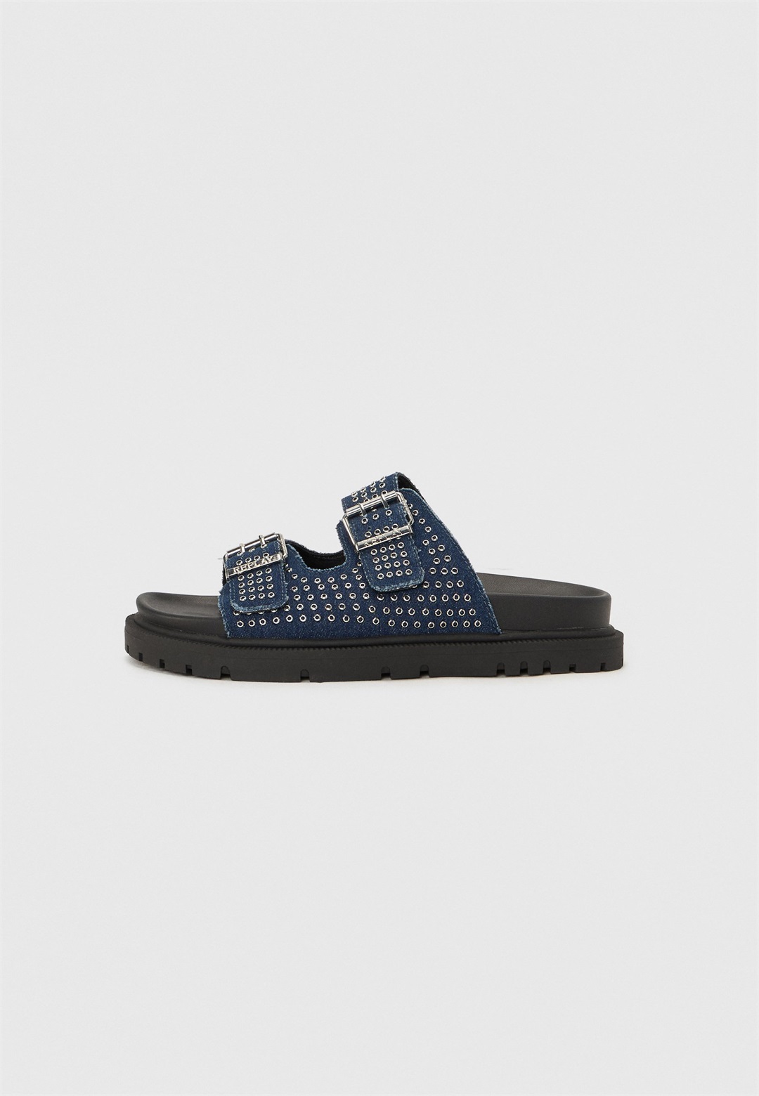 Replay JADE STUDS - Pantolette flach - blue/blue denim