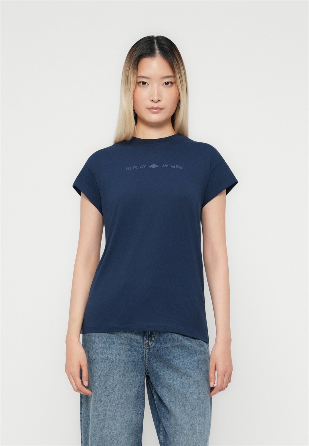 Replay T-Shirt print - dark blue/dunkelblau