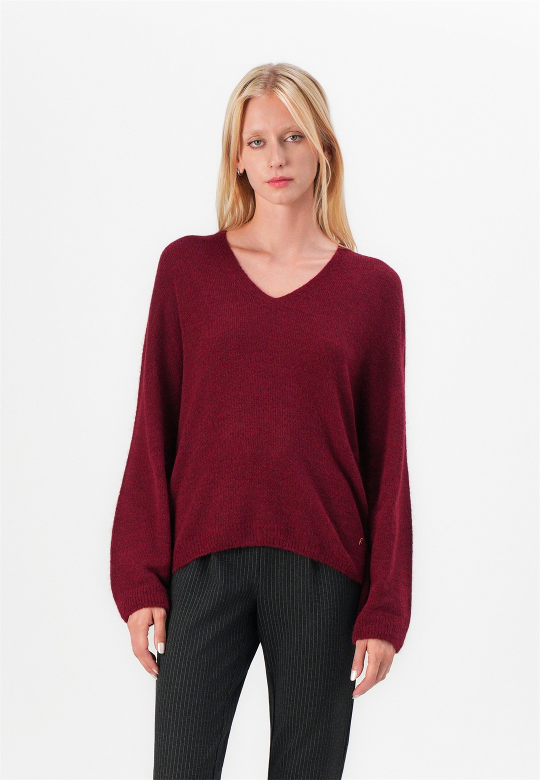 Replay CLASSIC CREWNECK - Strickpullover - wine red/bordeaux