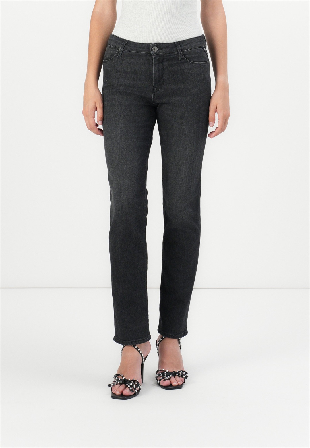 Replay ZOLIE - Jeans Straight Leg - black delavè/black denim
