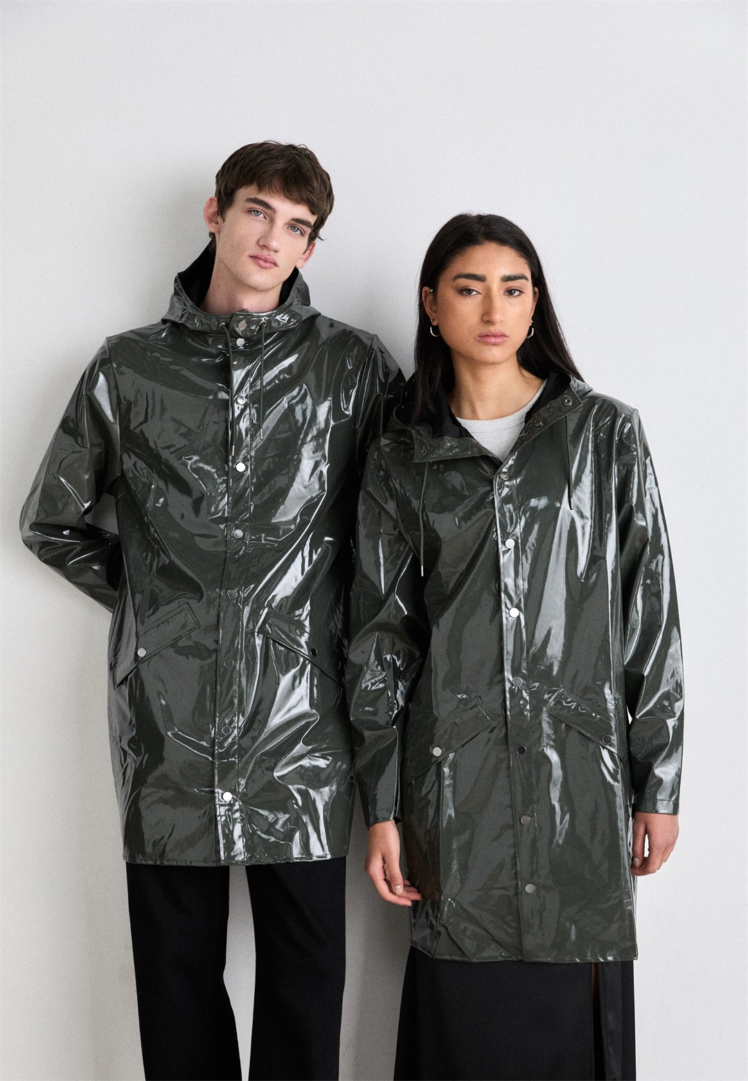 Rains LONG JACKET UNISEX - Parka - swamp/grün