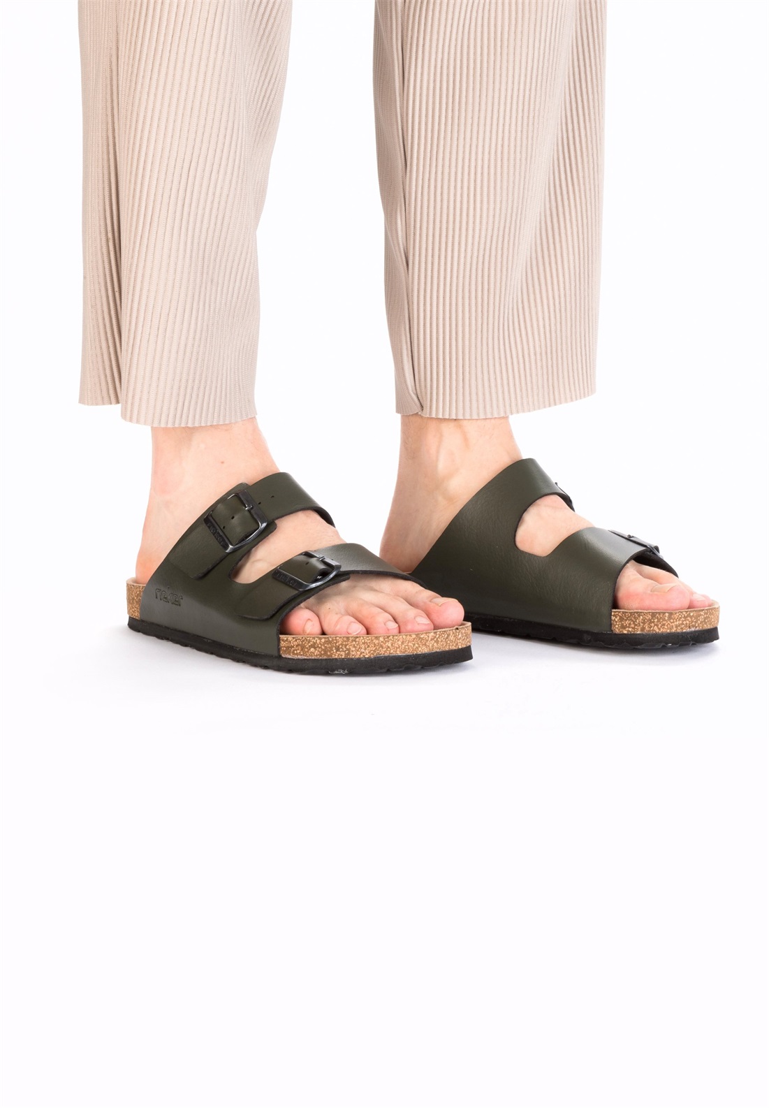 Rieker Pantolette flach - grün