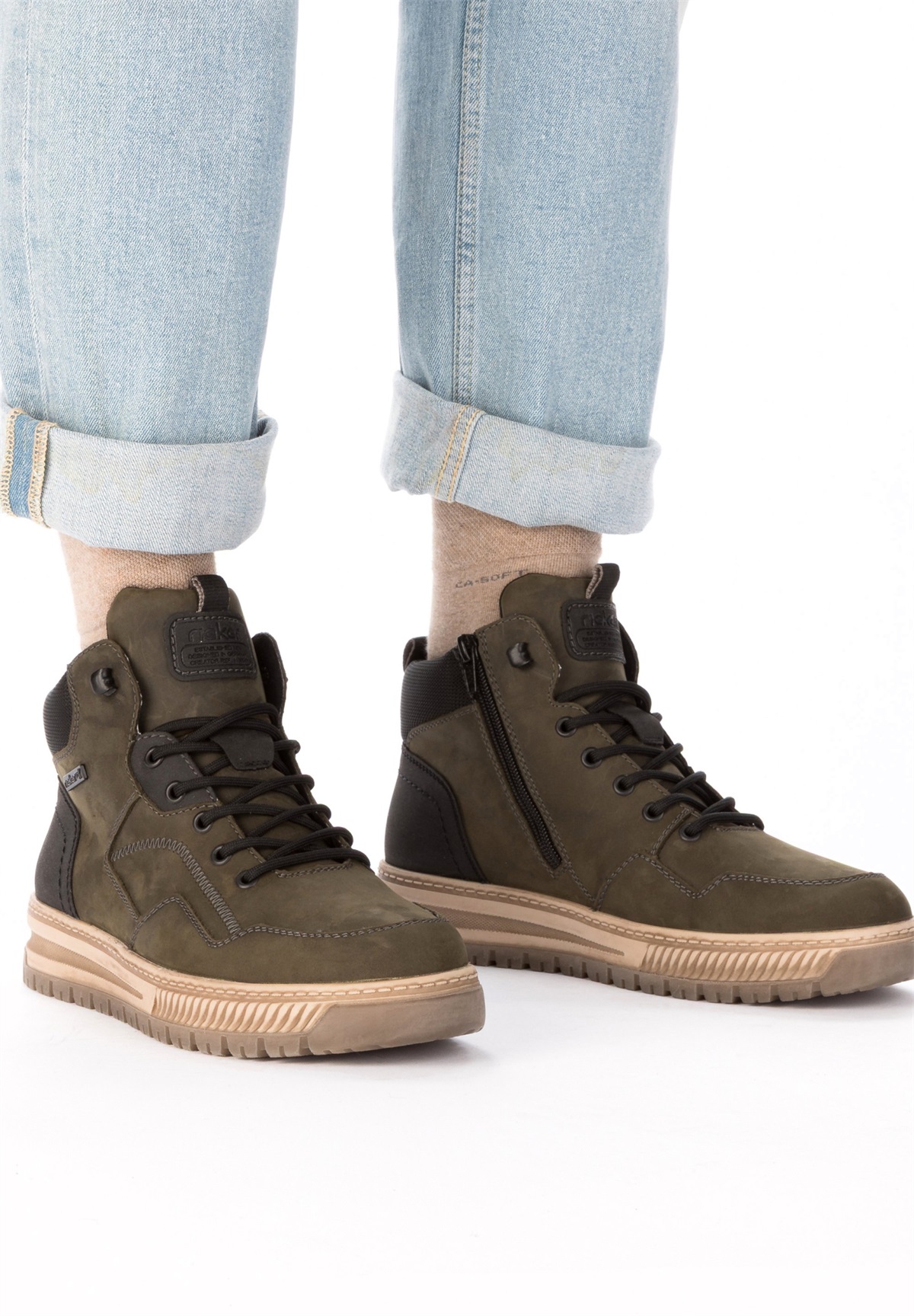 Rieker Schnürstiefelette - grün