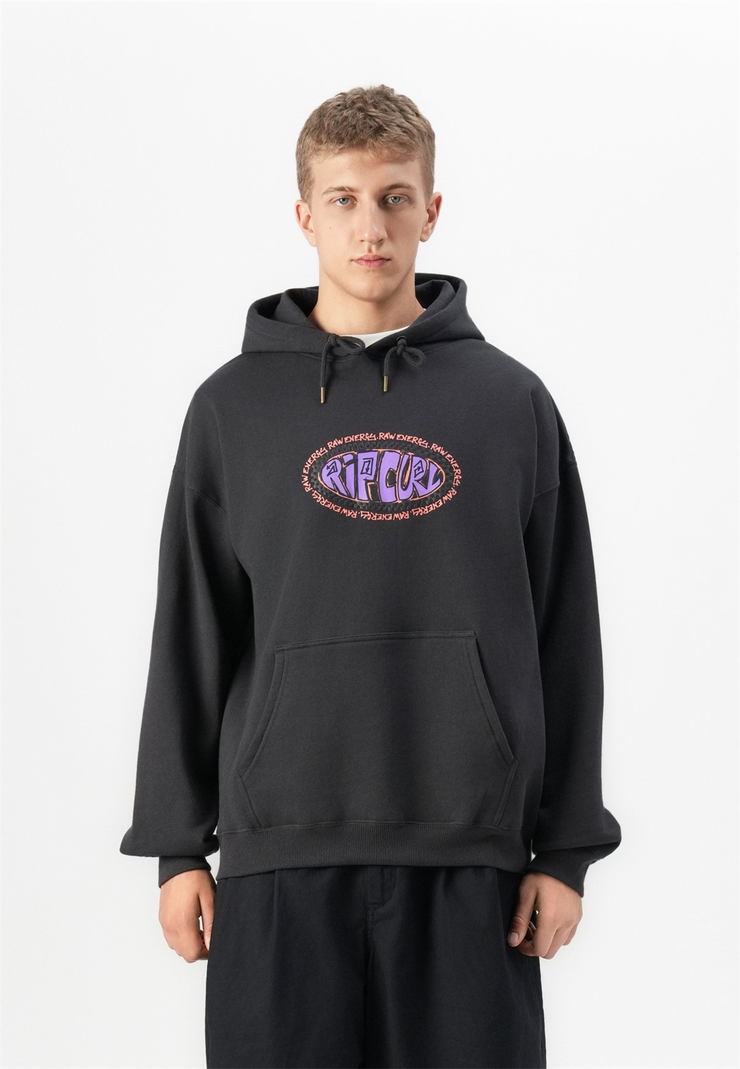 Rip Curl DE OVAL HOOD UNISEX - Sweatshirt - washed black/schwarz