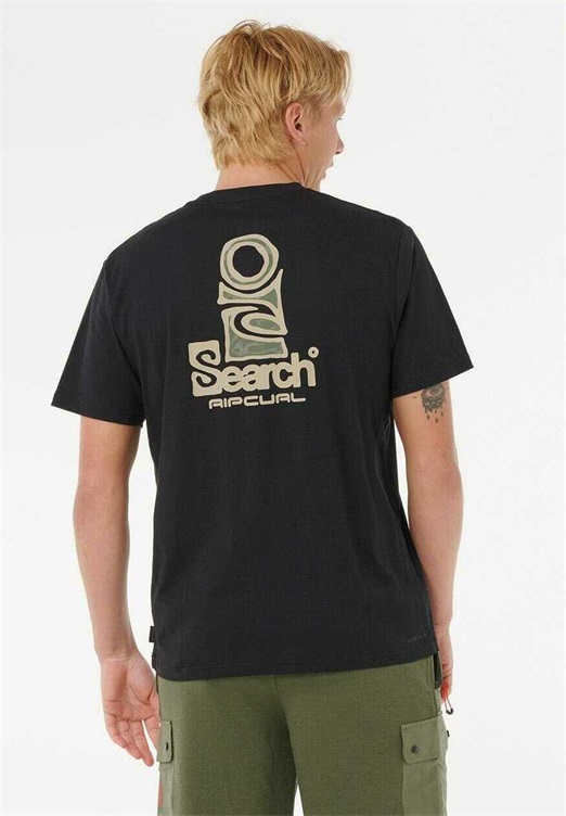 Rip Curl VAPORCOOL SEARCH STACK - T-Shirt print - black olive/schwarz