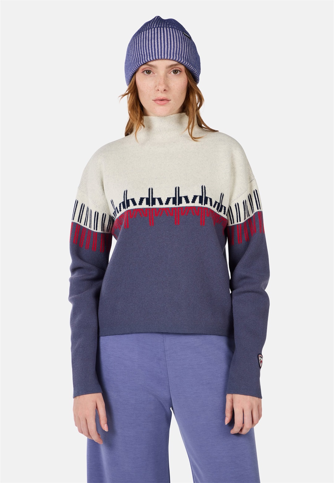 Rossignol PATTERNED TURTLENECK - Strickpullover - true night blue/dunkelblau