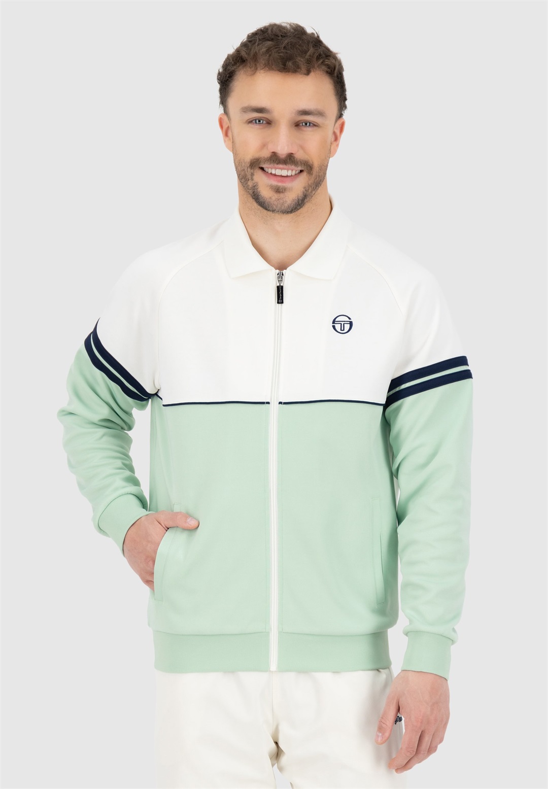 Sergio Tacchini ORION TRACKTOP - Trainingsjacke - gardenia/birds egg green/offwhite