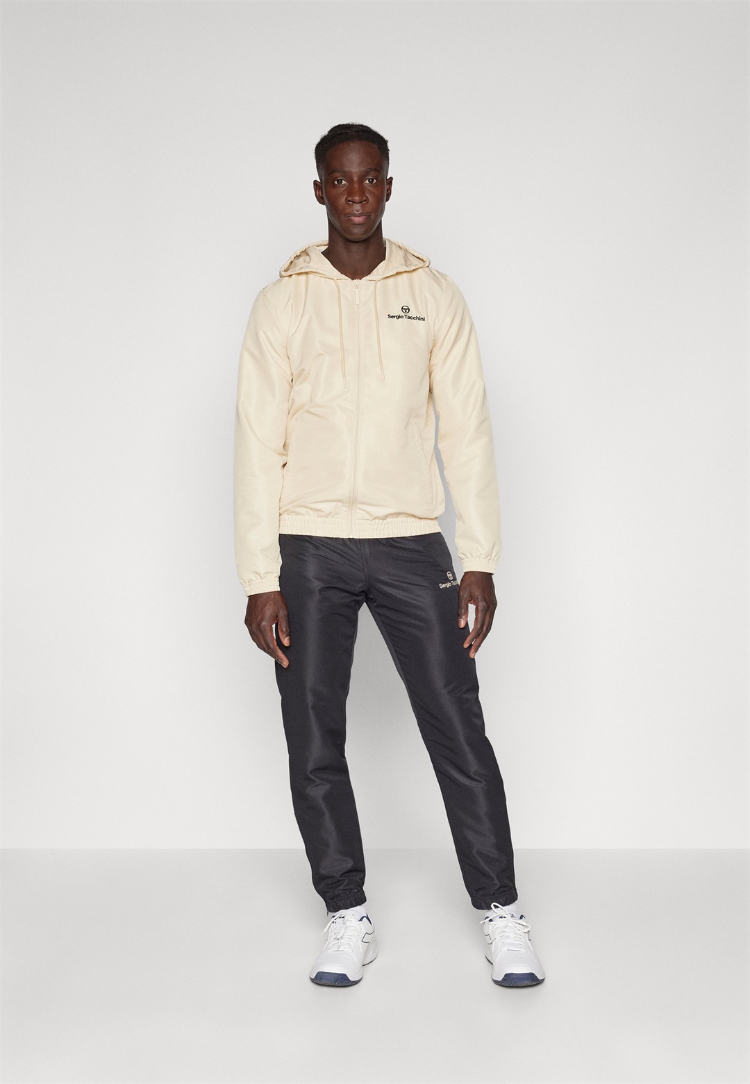 Sergio Tacchini CARSON HOODIE TRACKSUIT SET - Trainingsanzug - black/wood ash/schwarz