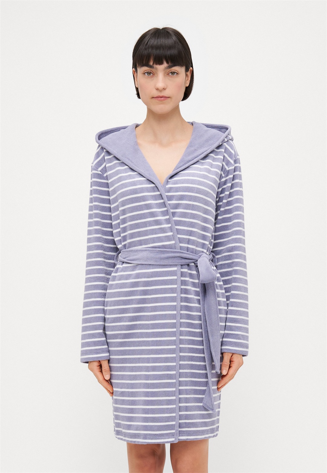 Schiesser Bademantel - hellgrau/grau