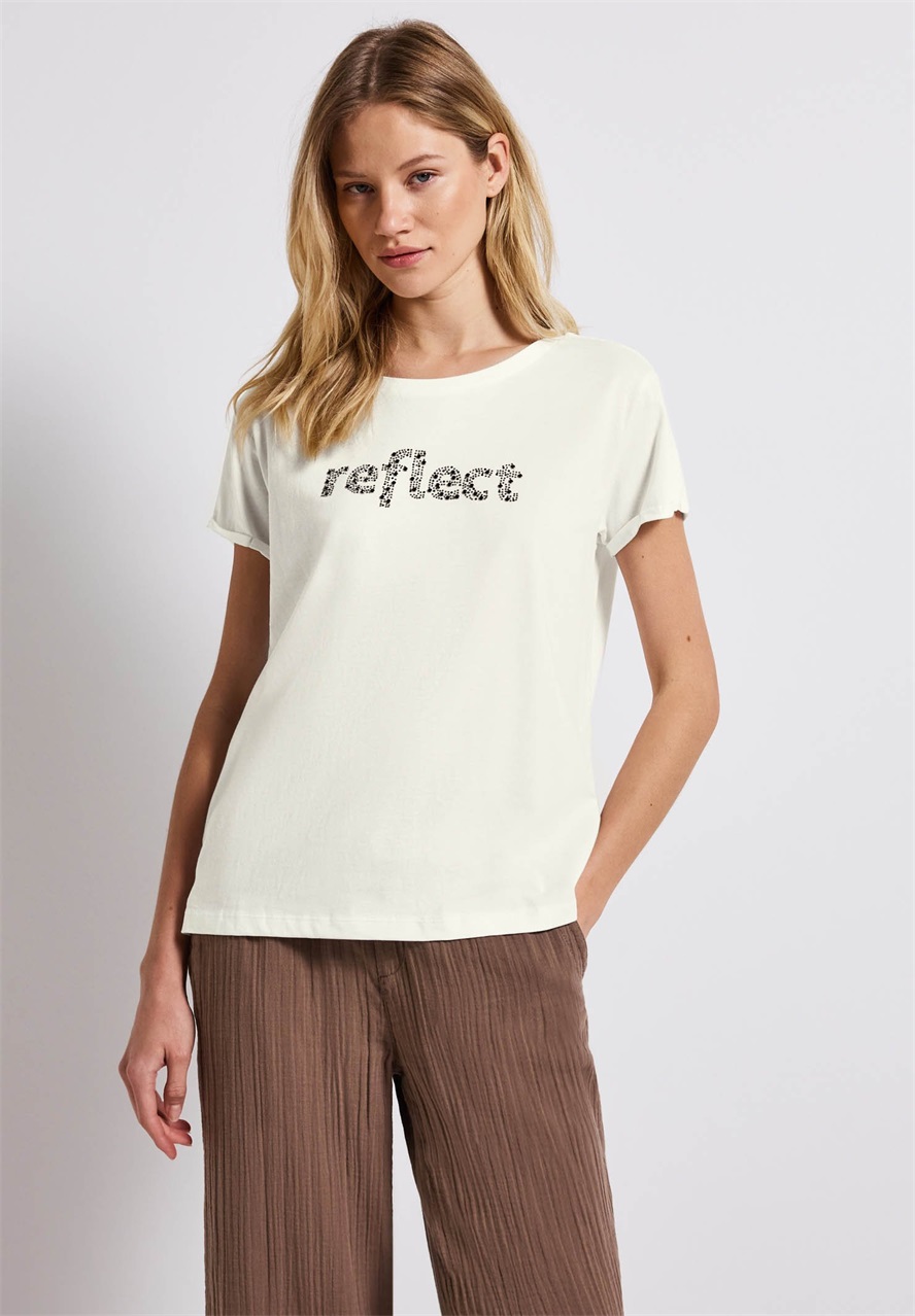 Street One MIT WORDING - T-Shirt print - weiß/offwhite