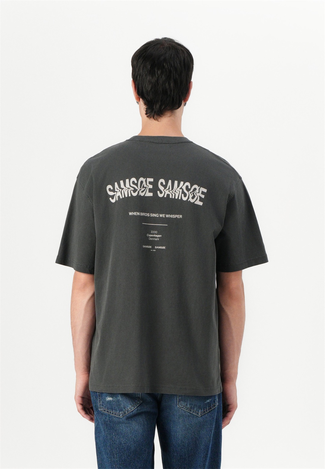 Samsøe Samsøe SWIRL UNISEX - T-Shirt print - dark grey/grau