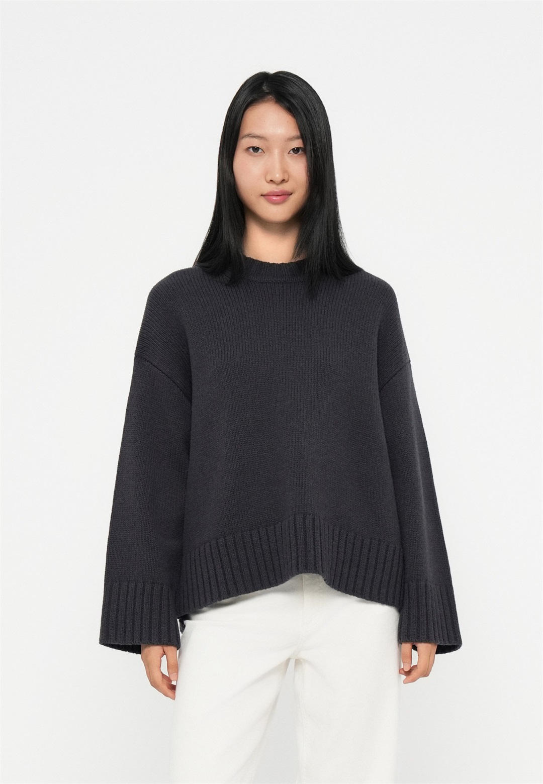 Samsøe Samsøe KEIKU SWEATER - Strickpullover - charcoal art/dunkelgrau